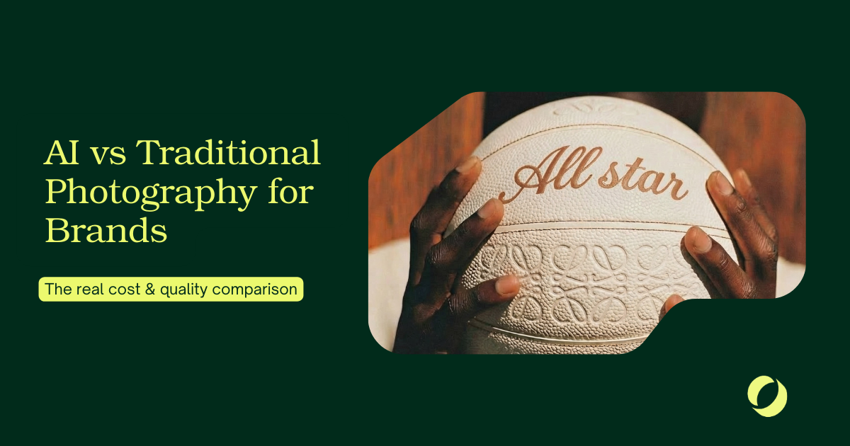 AI vs traditional photography comparison — brand visual campaign production by Memorable Studio