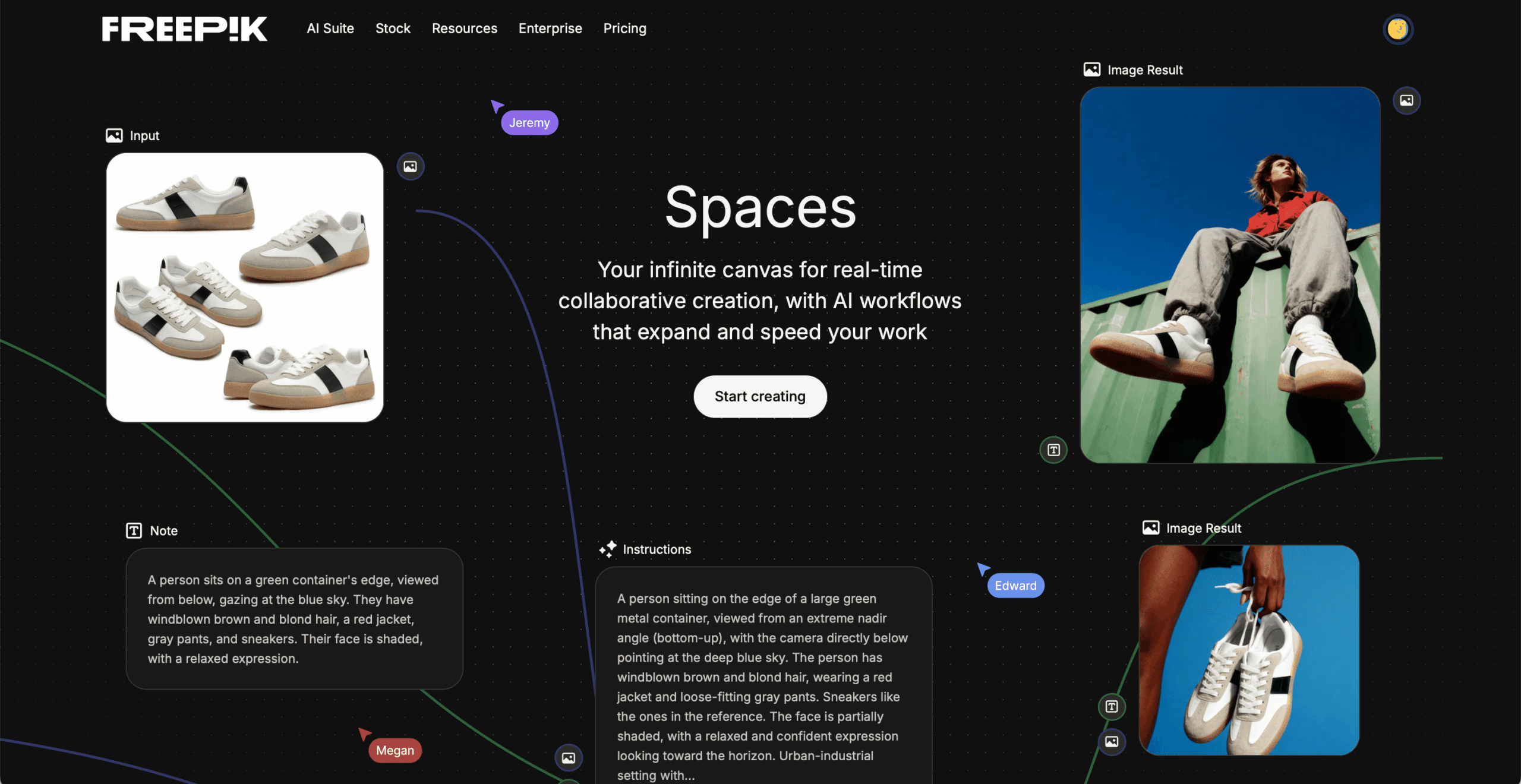 Freepik Spaces review — node-based AI creative workflow tested by Memorable Studio